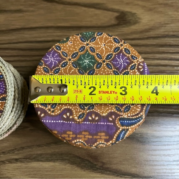 Cloth & Rattan Coaster Set - Picture 9 of 9